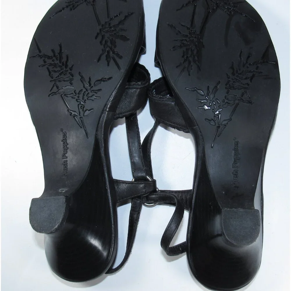 Black Hush Puppies Straped Open Toe Sandals for Formal/Casual Wear Size 7.5 Used - Picture 2 of 4